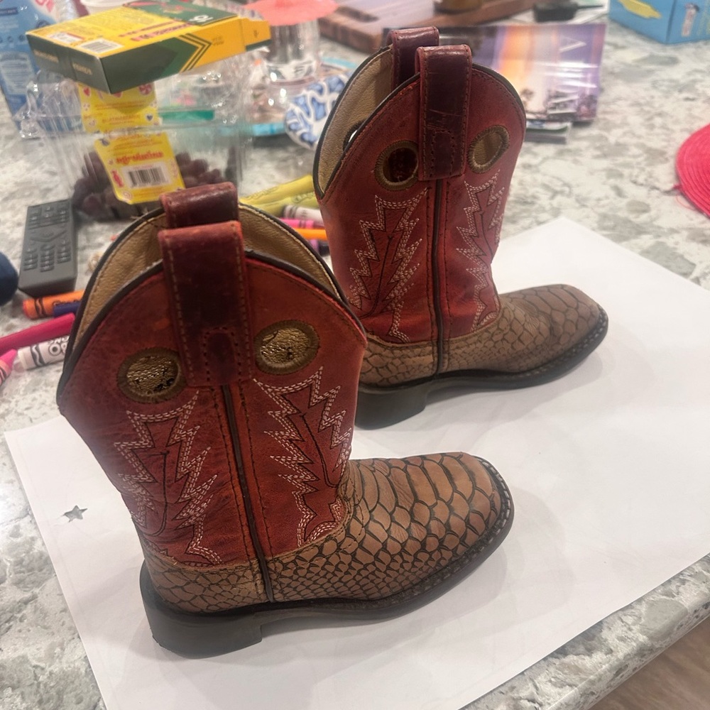 Kids' Red and Brown Western Boots